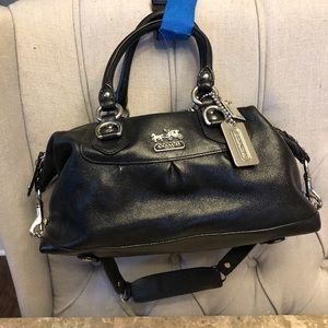 Black leather coach bag